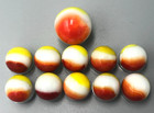 Vitro Agate Yellow All Red Vintage Marbles Game Set Lot Of 11