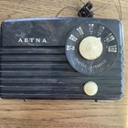 Aetna Walgreens Brown Swirl Bakelite Tube Radio 1940 s Deco Parts   Repair