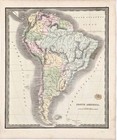 1848  South America Map Original  12x10   Brazil - Argentina - Peru - Bolivia