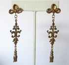 Pair Of Antique Brass 3 1 4-inch Screw Back Earrings