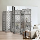 6 Panel Room Divider Folding Privacy Screen Carved Partitions Room Separation