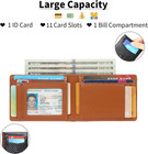 Mens Wallet Leather Credit Card Holder Slim Bifold Rfid Blocking Front Pockets M
