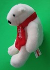 Coca-cola Polar Bear Plush Toy Red Scarf 7 Inches