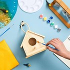 24 Sets Wooden Diy Birdhouse Kit  Unfinished Bird Houses With Paints And Paintbr