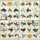  1829  Two Paper Luncheon Decoupage Art Craft Napkins - Chickens Roosters Hens