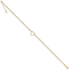 14k Yellow Gold Double Strand Heart Anklet Length 9   Inches
