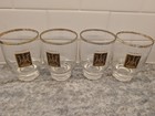 Vintage Thorne s Scotch Whisky Rocks Glasses Gold Rimmed Set Of 4