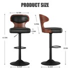 2pcs Swivel Bar Stools Adjustable Height Pu Leather Upholstery W back   Footrest