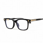 Classic Fashion Men Women Clear Lens Black Gold Plated Cross Eye Glasses
