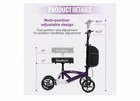 Blessreach  Steerable Knee Scooter Foot Injury Walker Medical Foldable Adult