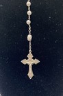 Sterling Silver 925 Rosary Necklace 24 25  Miraculous Medal Crucifix 21 1g
