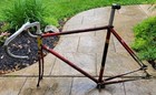 Vintage Ti Raleigh Rusted Track Bike 56cm With Cinelli Stem  Bars  Seat Post  Bb