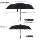 Tradmall Travel Umbrella Windproof With 46 Inches Large 46 Inches  Black 