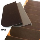 Set Of 13 Stair Treads Indoor Non Slip Skid Mats pads Carpet Rugs Brown  Beige