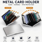 Metal Wallet Stainless Steel Credit Card Holder Rfid Enclosed Protective Case