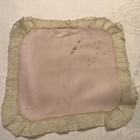 10749    vintage Children   s Handkerchief-tiny Silk   Lace Wedding Hanky-rough 7   