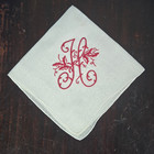 Vtg Exceptional Madeira Embroidered Cotton Linen Hankie Handkerchief Monogram H