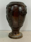 Vintage Antique Chinese Or Japanese Spelter Metal Vase W  Birds   Flowers Dec 