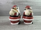 Santa And Candy Cane Ceramic Salt   Pepper Shakers Teddy Bear