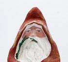 Vintage Hand Crafted Painted Feather Santa Ceramic Mold Christmas Figure