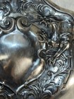 Antique Art Nouveau Silver Plated Hand Mirror Griffin Mythical Ornate No Mono