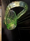 Vintage Green Uranium Glass Westmoreland 9  Glowing Basket Vase