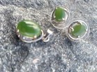 Vintage Jade Sterling Silver Earrings Pendant