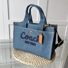 Coa Canvas Cargo Tote 26 Denim Outlet New Cr659