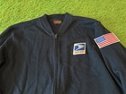 Sfkm Vintage Usps Sweater Cardigan Knit Full Zip Pockets Navy Made In Usa - Xl
