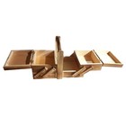 Wooden Foldable Sewing Box Thread  Sew Basket Jewelry Boxes For Storing4930
