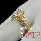 Real Diamond Princess Cut Cinderella Bridal Wedding Engagement Ring Gold Finish