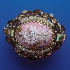 Vintage Rare Signed Husar D Czech Enamel And Rhinestone Clamper Bracelet 