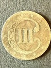 1853 Three Cent Silver Piece 3c Ungraded Circulated Us Type Coin - Ships Free 