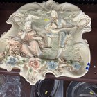 Vintage Victorian Decorative Wall Plaque Chalk Painted - Man woman Madein Italy