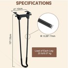 Heavy Duty Foldable Hairpin Table Legs 12 6 Inch Metal Folding Feet 4 Pcs