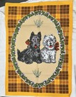 New Vtg Linen Tea Towel Scottish  Terrier Dogs Scotties Scotland 30  X 20 