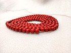 Vintage Cranberry Red Wood Beads Country Christmas Tree Farmhouse Garland 8 Feet