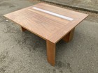 Vtg 1970s 1960s Asymmetric Walnut Teak Danish Coffee Table Mid Century Modern