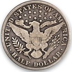 1915 Barber Half Dollar - Very Good Details Improperly Cleaned