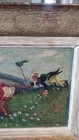 Unique Ww2 France 1944 Outsider   Folk Art  Pierre Durignieux Oil Board Pin-up