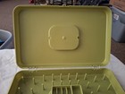 2 Vtg Avocado Green Sewing Thread Bobbin Needles Cases Wilson Holds 48 Spools 