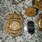 Mixed Lot Of Fire Department Badges Aaa Patrol Service Pins Driver Safety Award