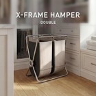 Simplehuman X-frame Hamper  Double Compartment Laundry Hamper  Chrome