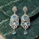 Aqua Hydro Quartz Earrings  925 Sterling Silver Dangle Earrings Gift For Her