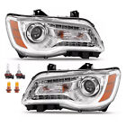 Pair Chrome Led Drl Projector Headlights For 2011-2023 Chrysler 300 W  Bulbs