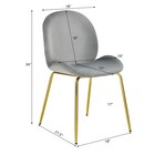 Costway Set Of 2 Velvet Accent Chairs Dining Side Chairs W gold Metal Legs Grey