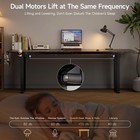 Dual Motor Standing Desk Memory Controller Adj Height 28-46 71x32 Rustic Brown