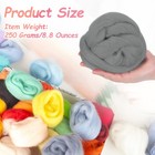 Wool Roving Yarn  250g 8 8oz Felting Wool Pure Roving Yarn  Light Gray
