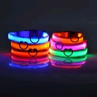      Led Dog Collar      Flashing Nylon Glow In Dark      Night Safety Leash Pet Gear