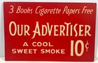 Vtg 1930s Our Advertiser Tobacco Advertising Cigarette Paper Signs Tobacciana